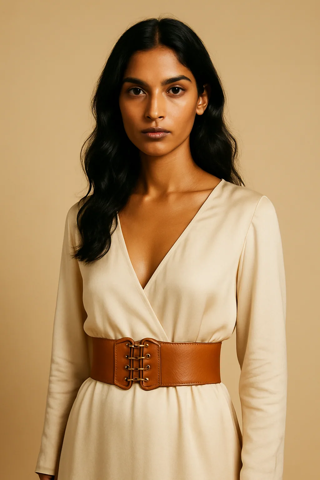 Wide Corseted Calfskin Belt overview