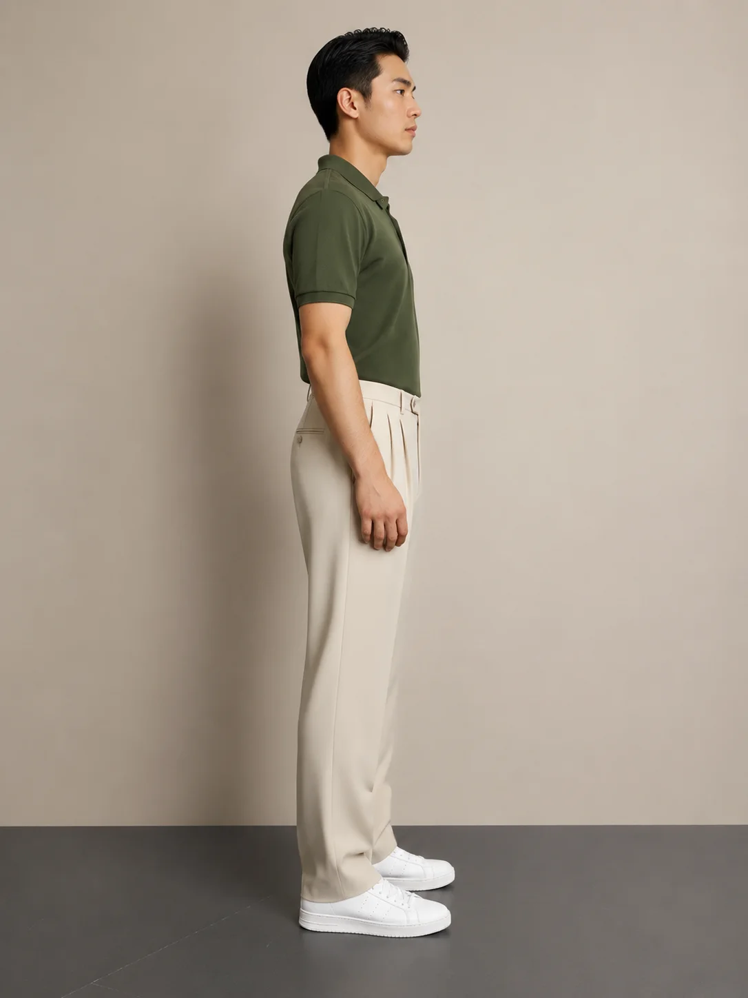 Beige Regular Fit Formal Trousers Overview