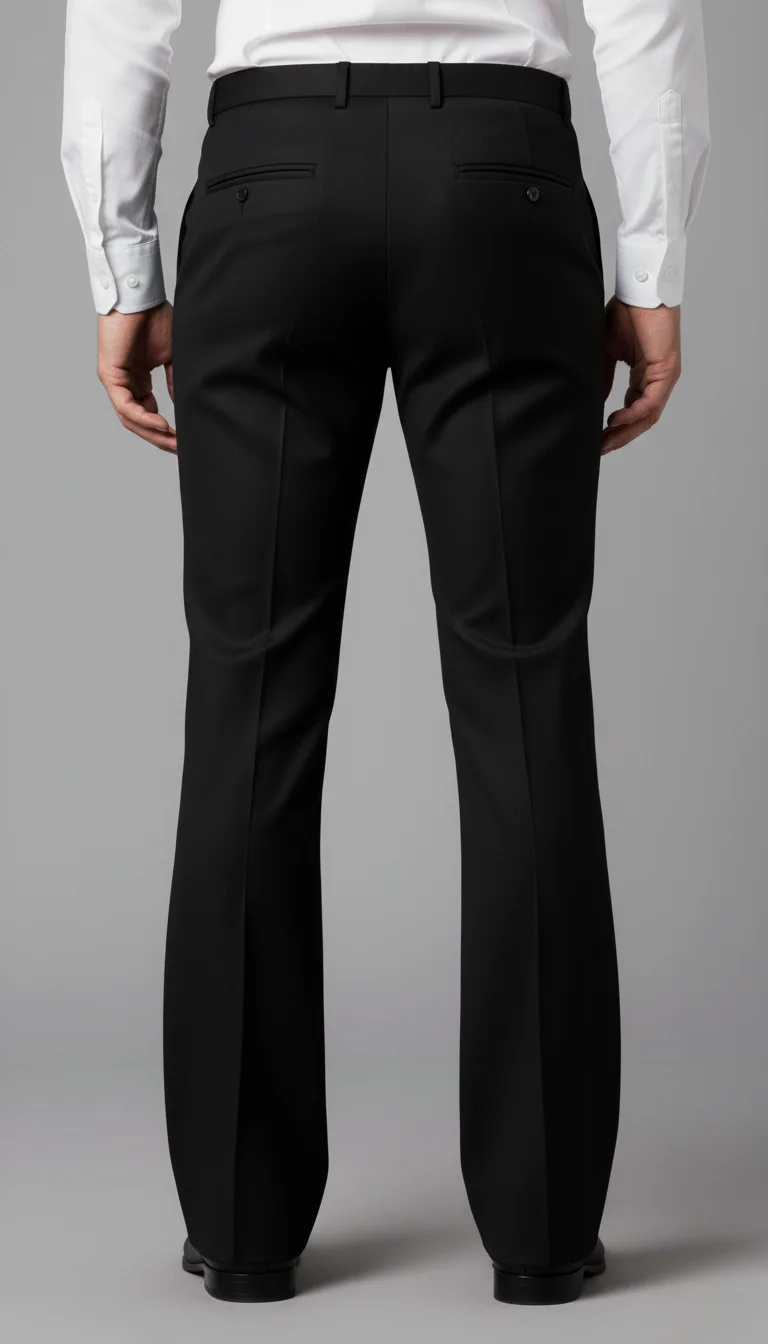 Black Formal Bell Bottom Pants Side