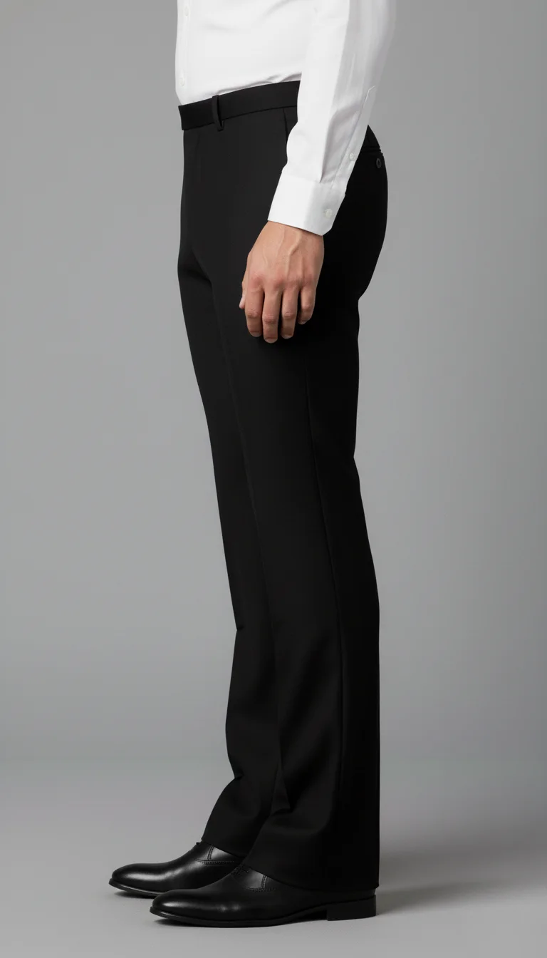 Black Formal Bell Bottom Pants Back
