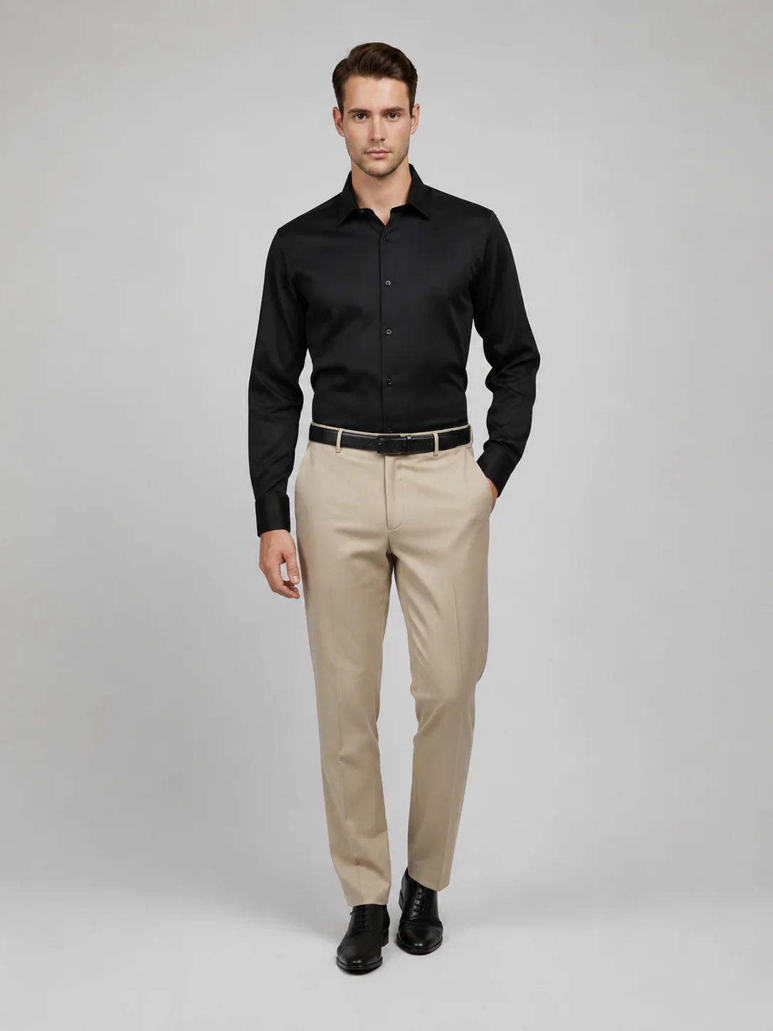 Black Premium Formal Shirt Front