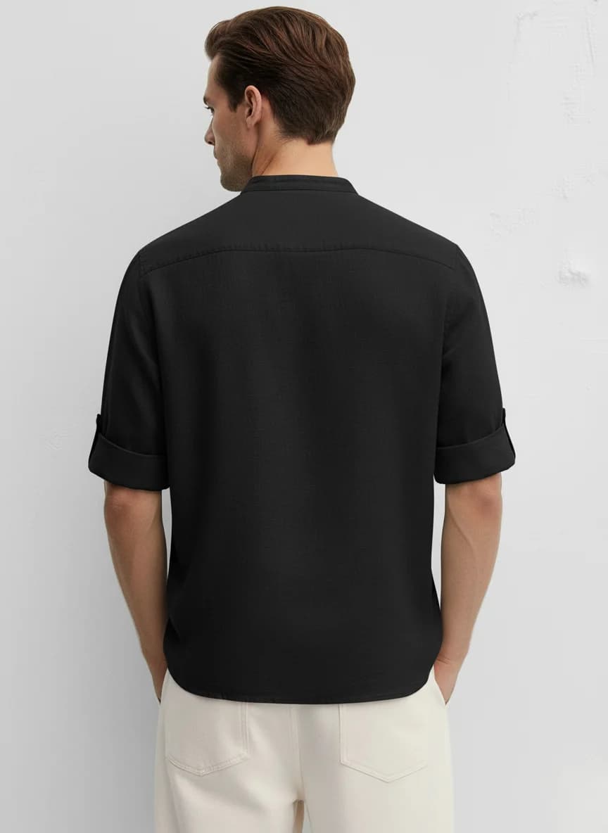 Black Premium Linen Shirt Overview