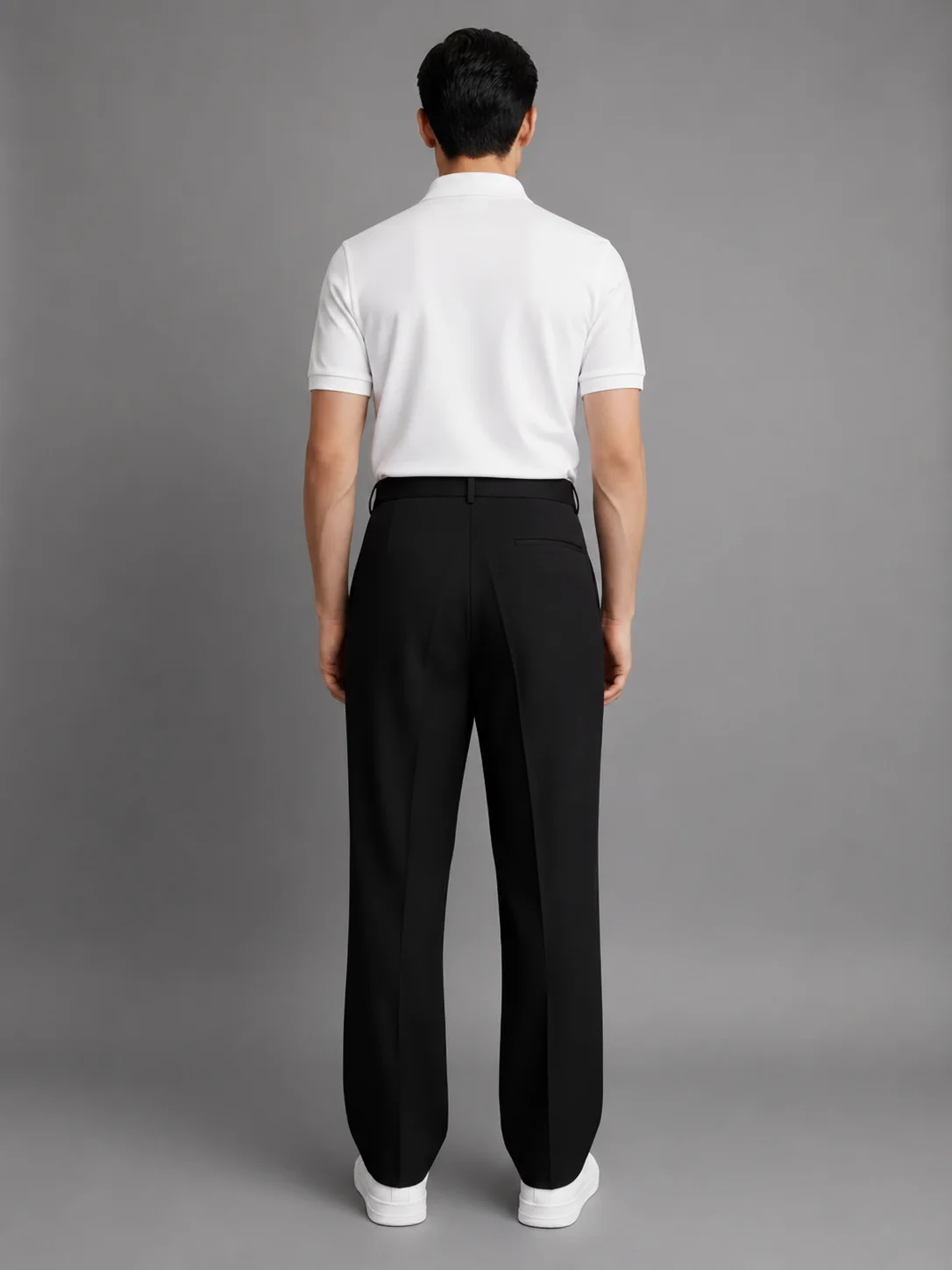 Black Regular Fit Formal Trousers Side