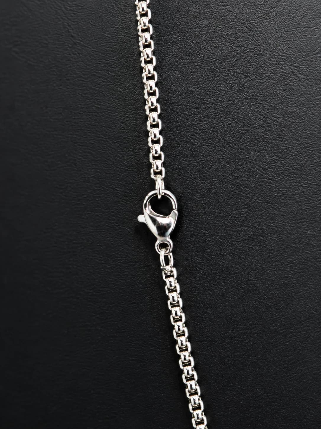 Black Rounded Square Pendant Necklace Back