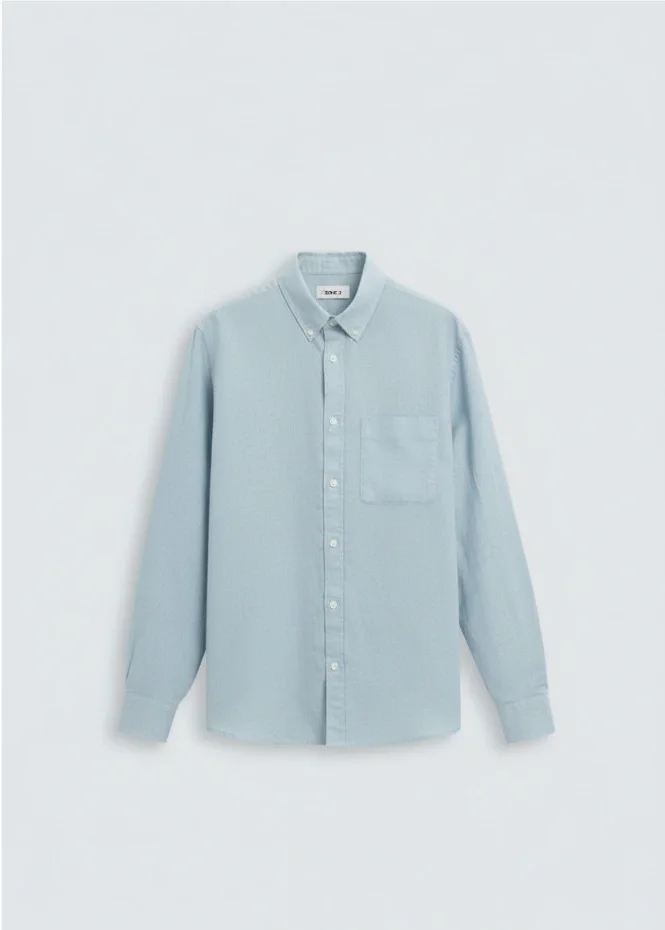pastel Blue Premium linen Casual Shirt overview