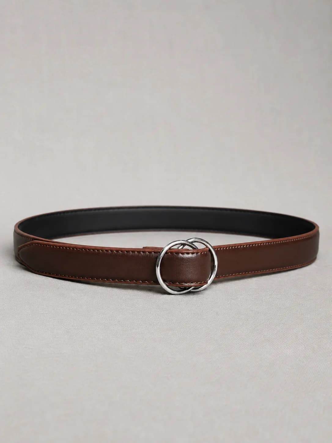 Classic Espresso Double-Ring Leather Belt Overview