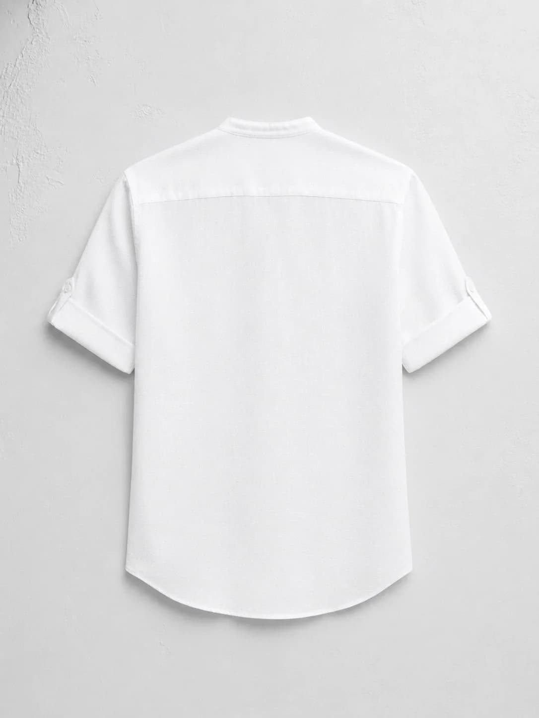 Classic White Linen Kurta Shirt Side
