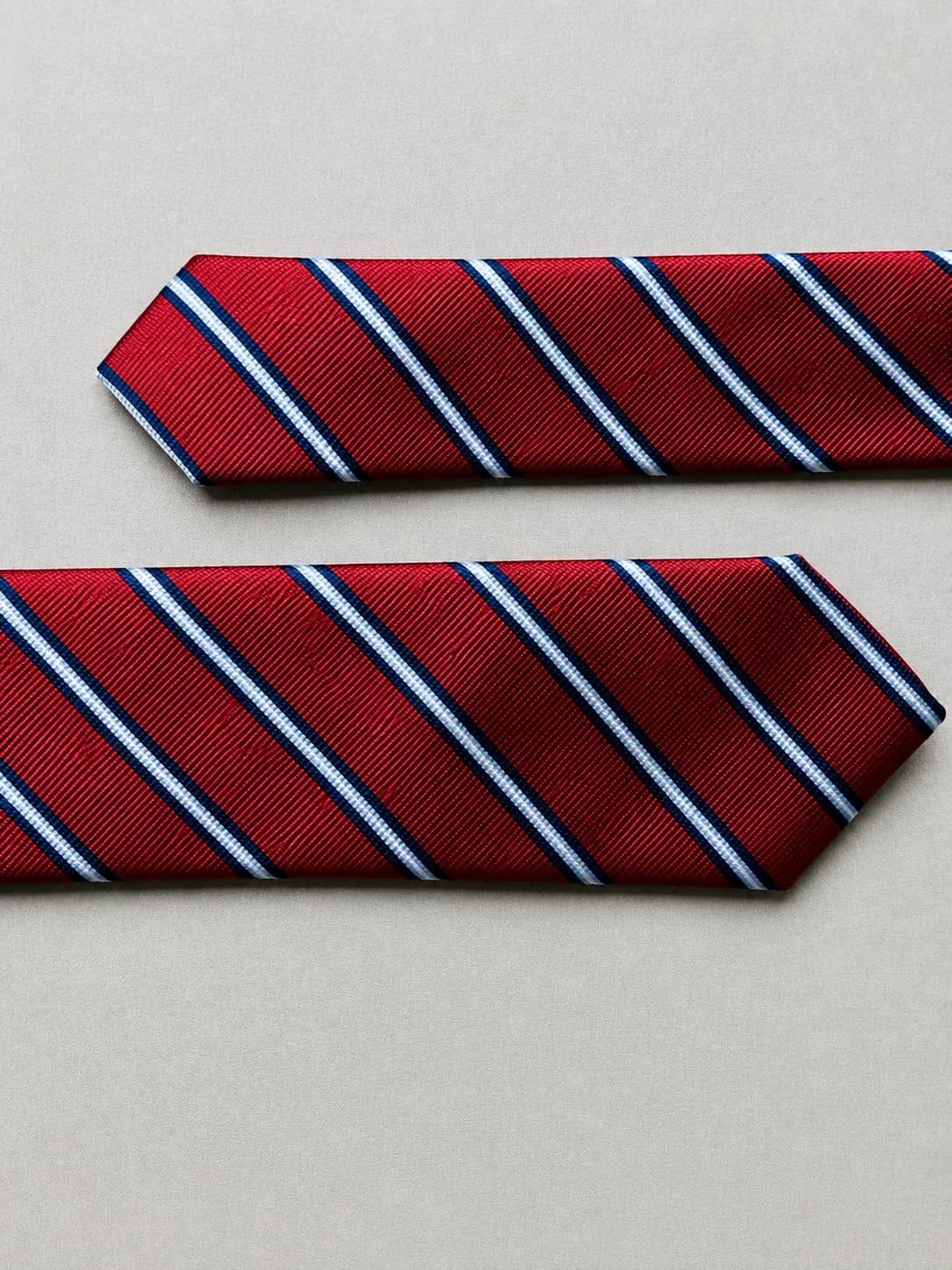 Crimson Regent Striped Necktie Detail