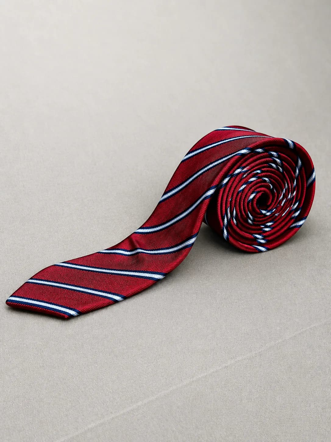 Crimson Regent Striped Necktie Back