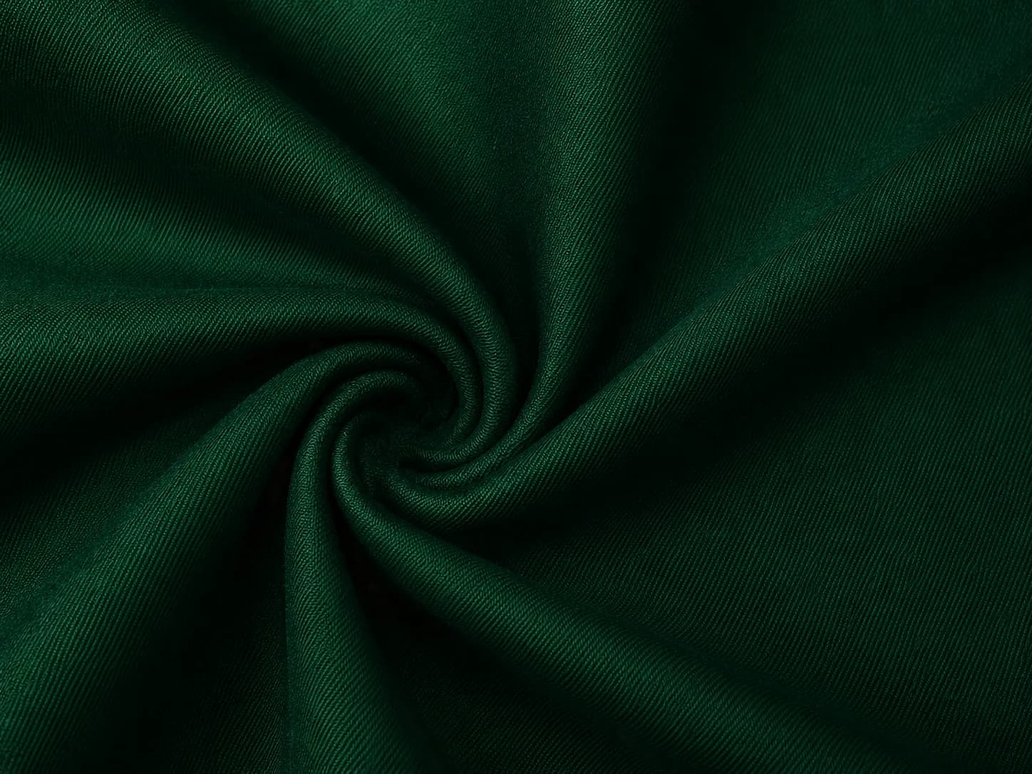 Deep Emerald Green Twill Fabric Texture