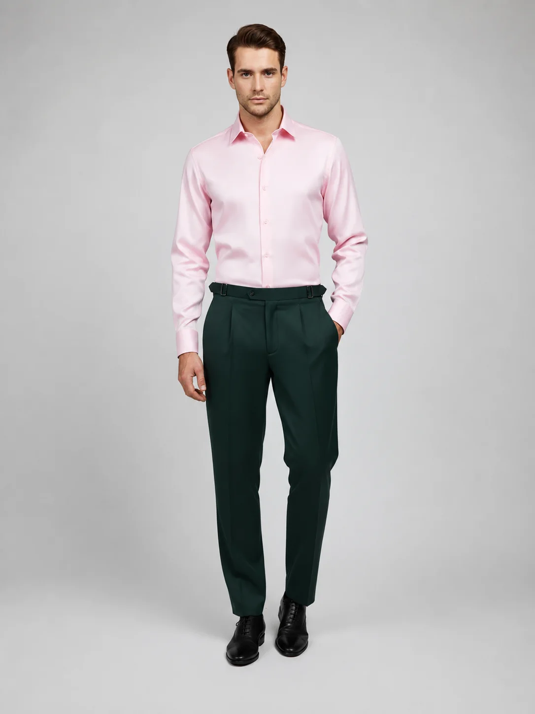 Deep Forest Green Gurkha Formal Trousers Front