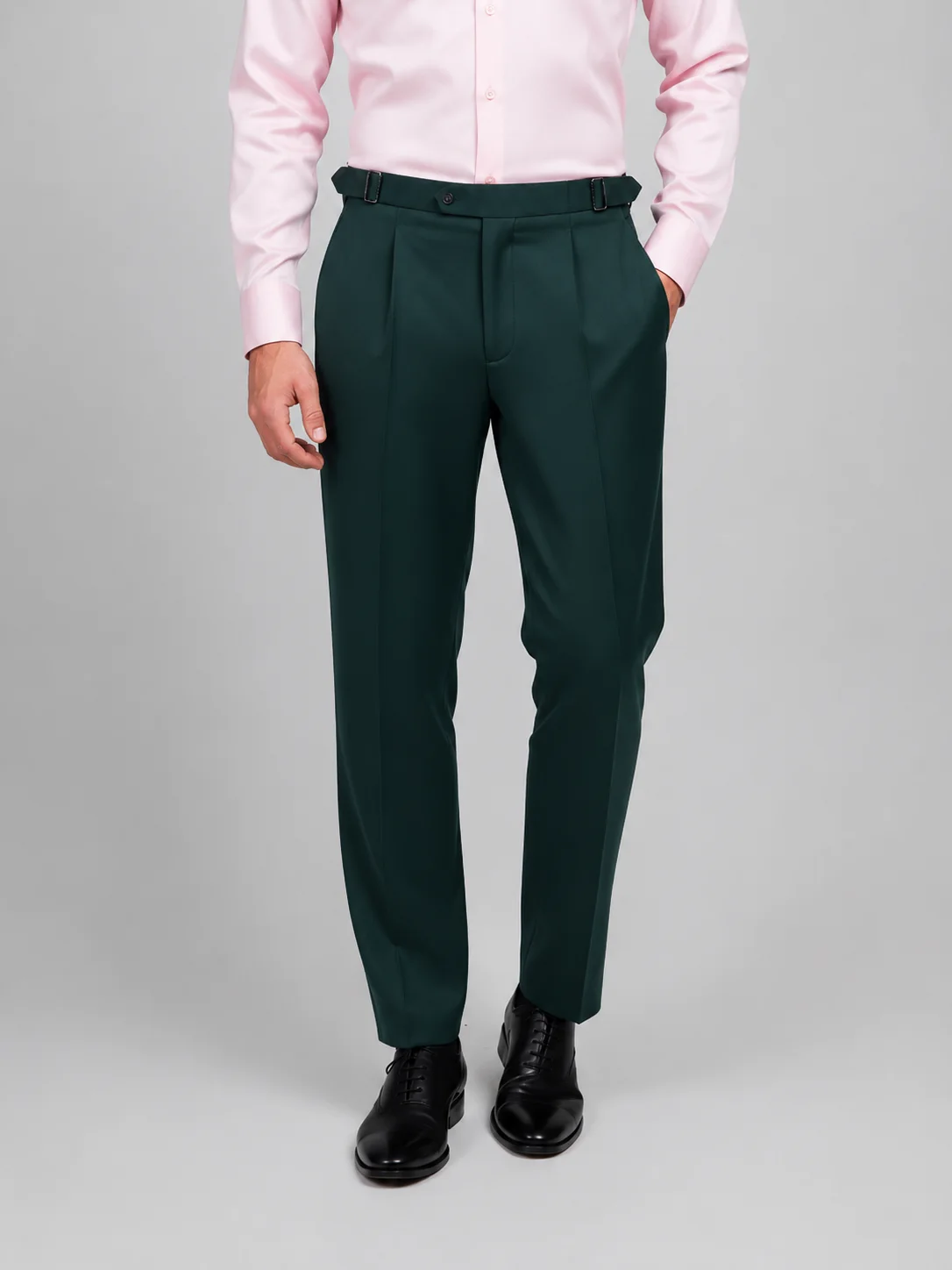 Deep Forest Green Gurkha Formal Trousers Side