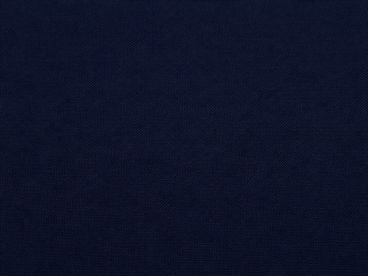 Deep Navy Blue Plain Woven Fabric Macro