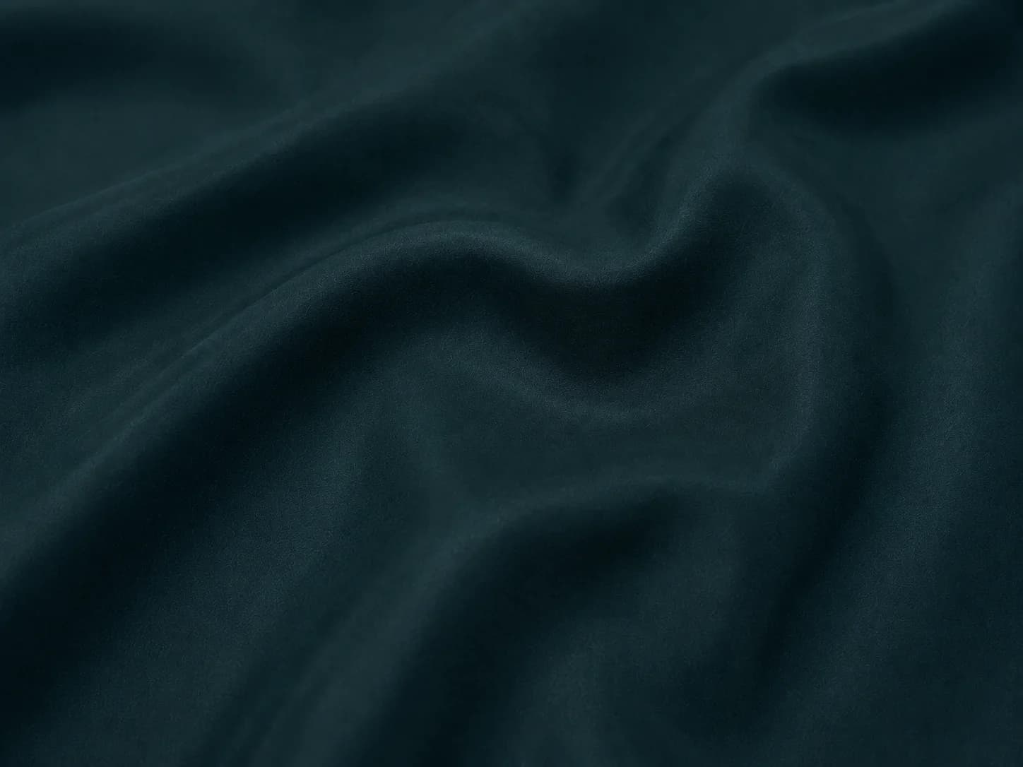 Deep Teal Blue Cotton Satin Fabric On the bench