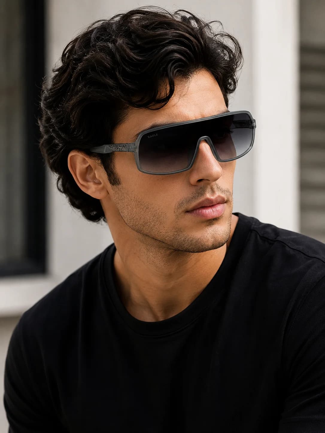 Eagle Vision Oversized Shield Sunglasses Front