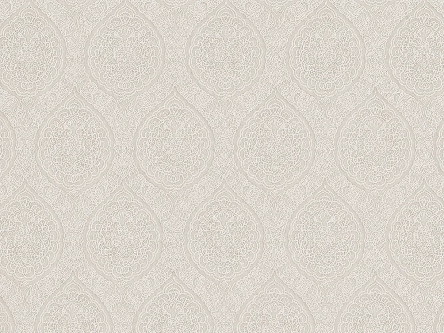 Elegant Ivory Floral Jacquard Macro