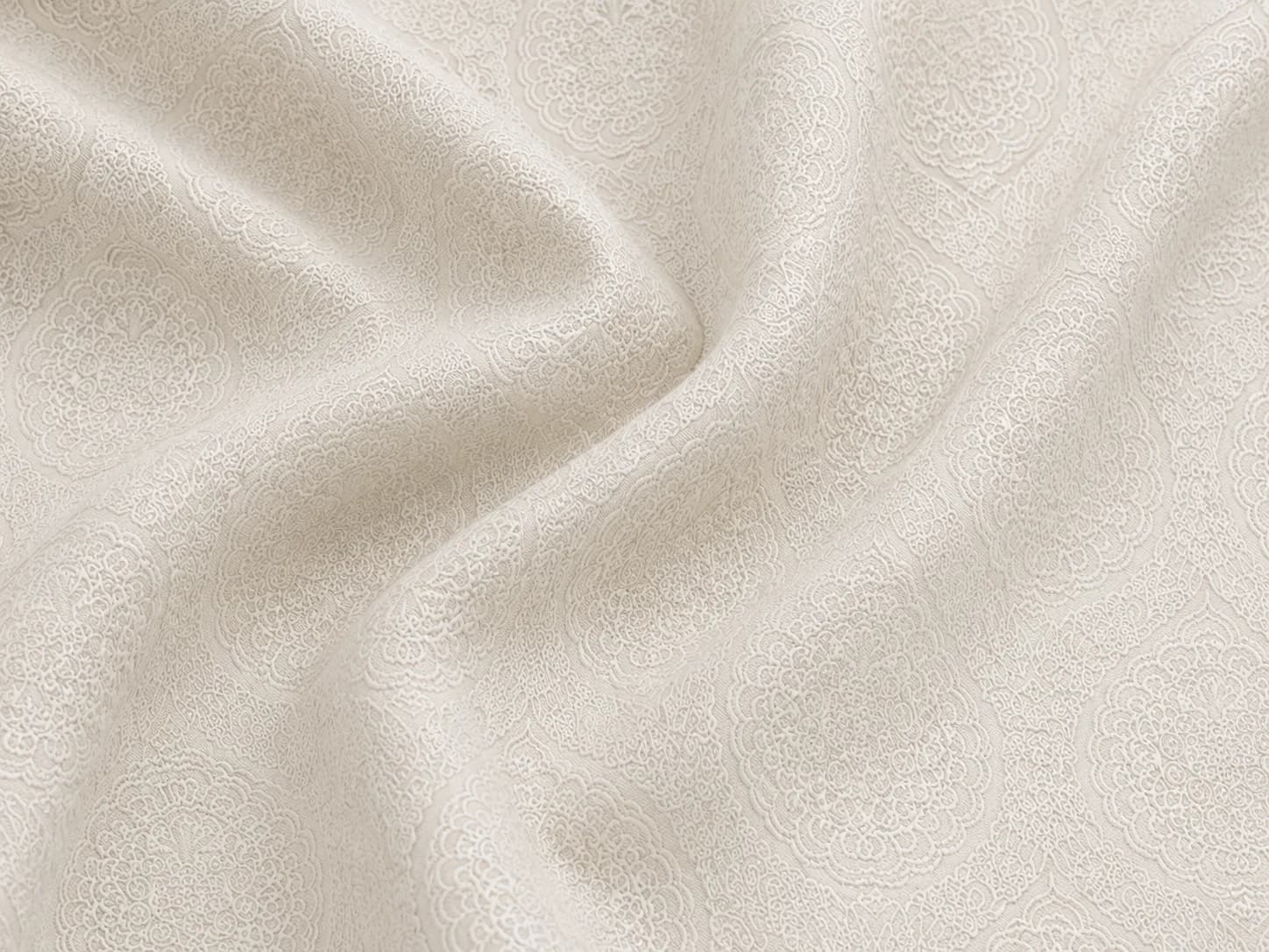 Elegant Ivory Floral Jacquard On the bench