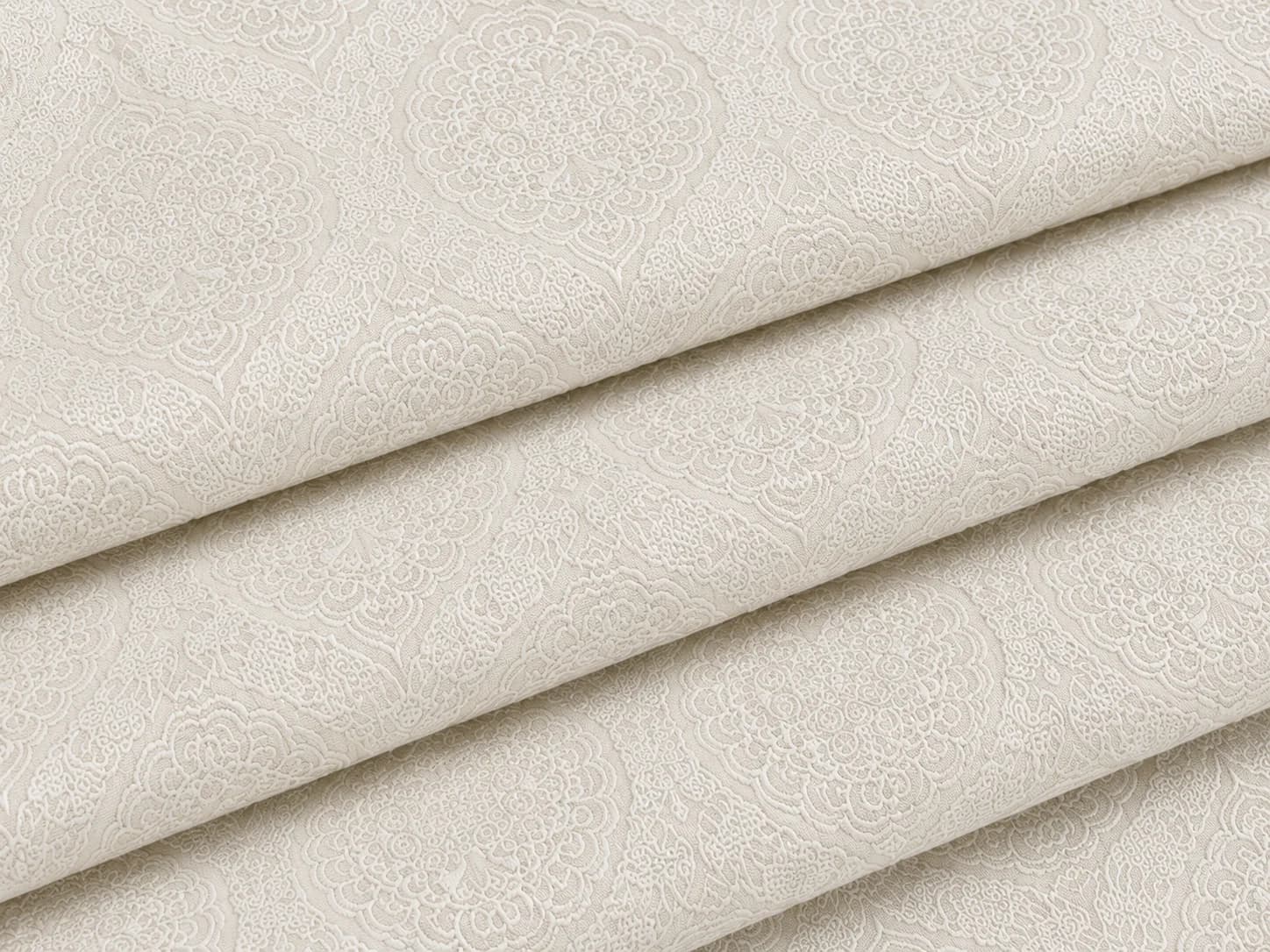 Elegant Ivory Floral Jacquard Drape