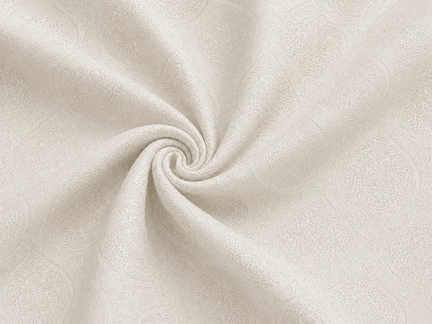 Elegant Ivory Floral Jacquard Texture