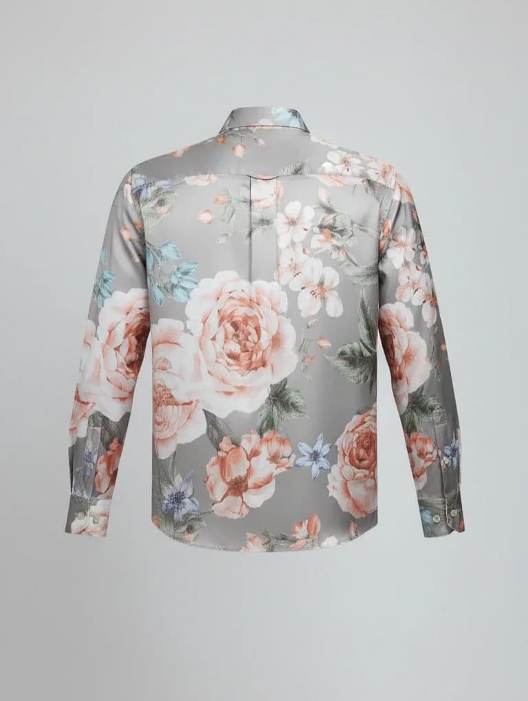 Floral Print Premium Shirt Back