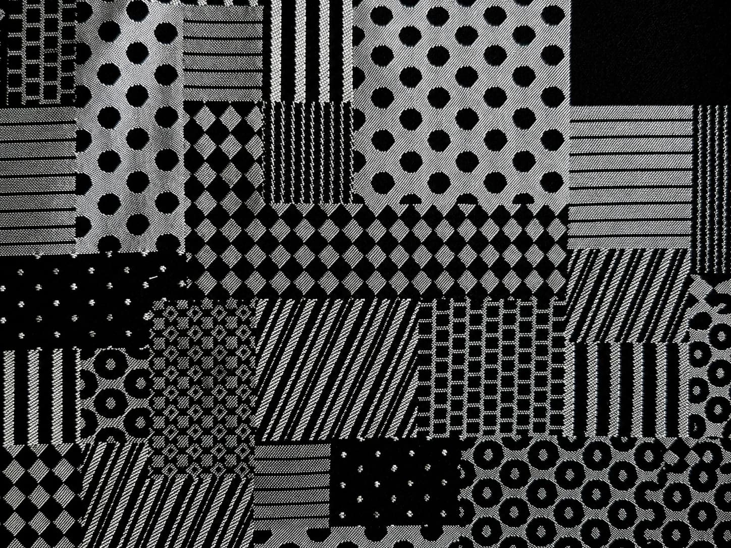 Geometric Printed Fabric – Black & Grey Macro