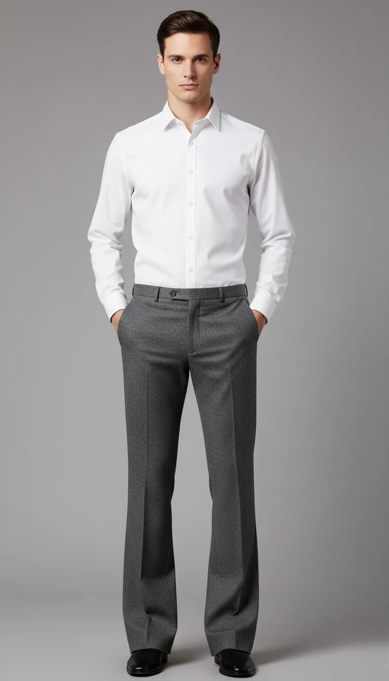 Grey Formal Bell Bottom Pants