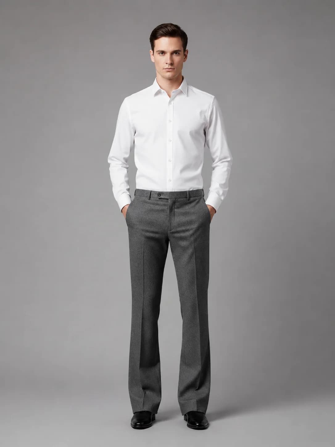 Grey Formal Bell Bottom Pants