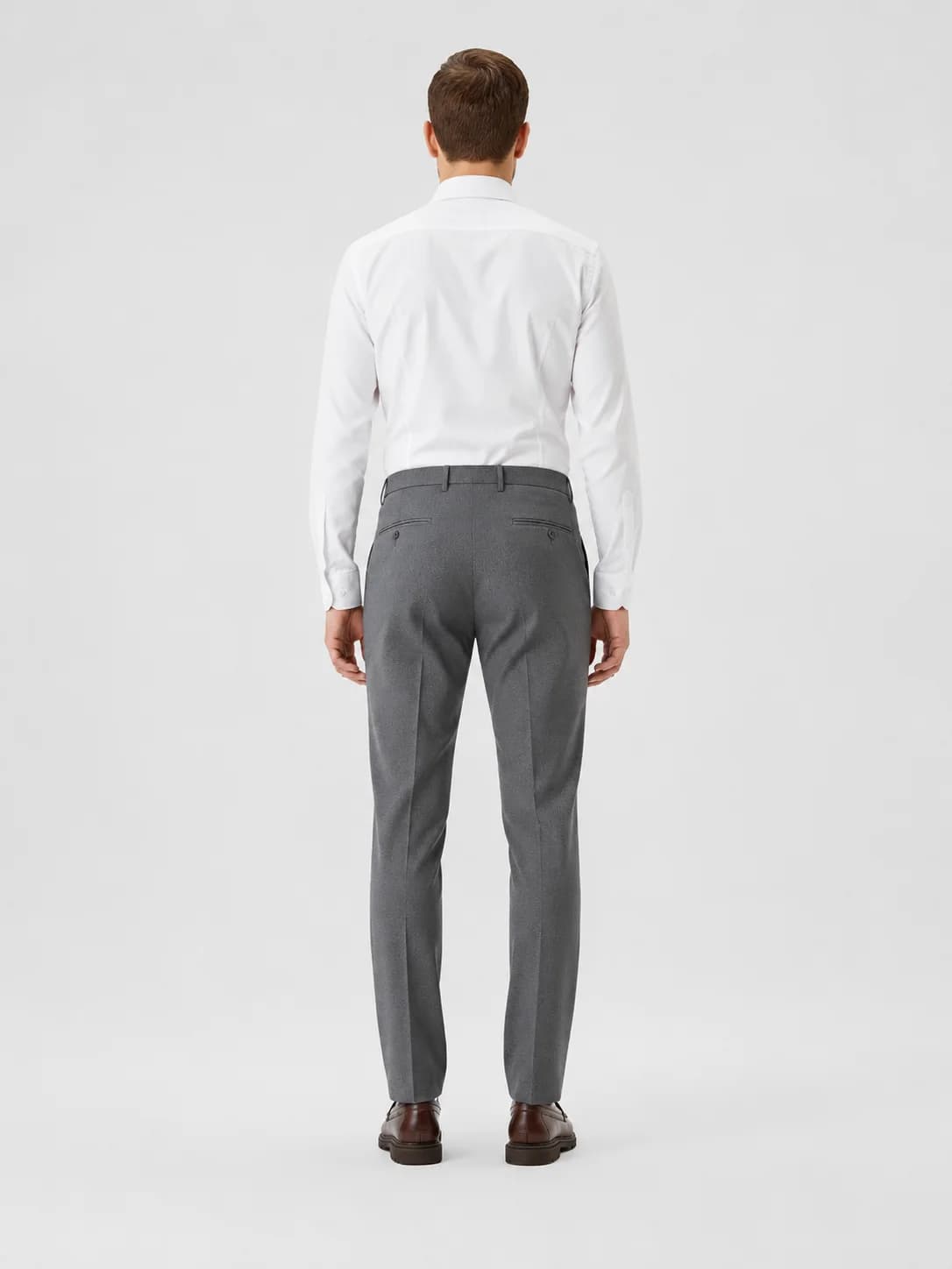 Grey Slim Fit Formal Trousers Side