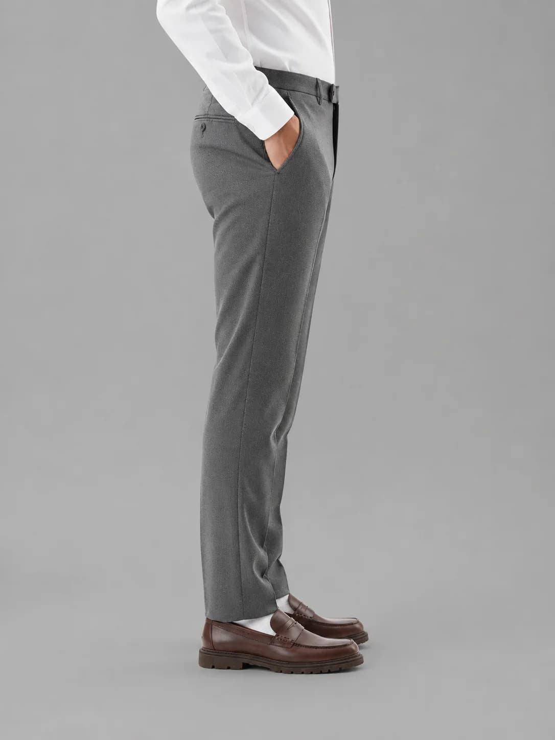 Grey Slim Fit Formal Trousers Overview