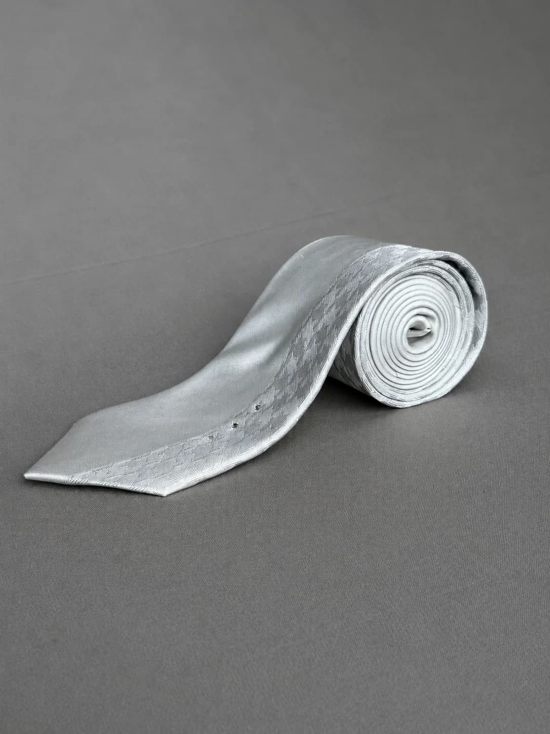 Ivory Luxe Crystal Accent Necktie Back