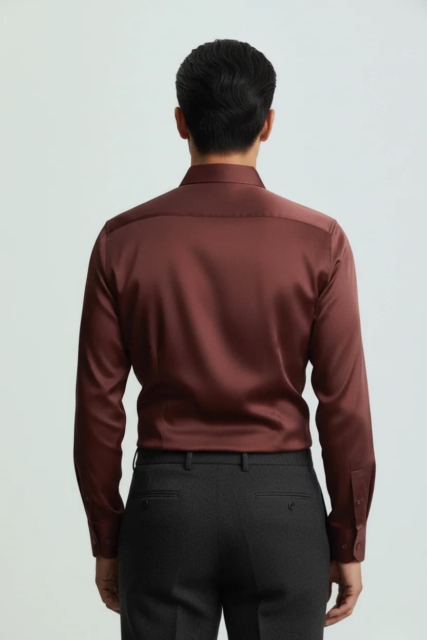 Maroon satin Premium Casual Shirt overview