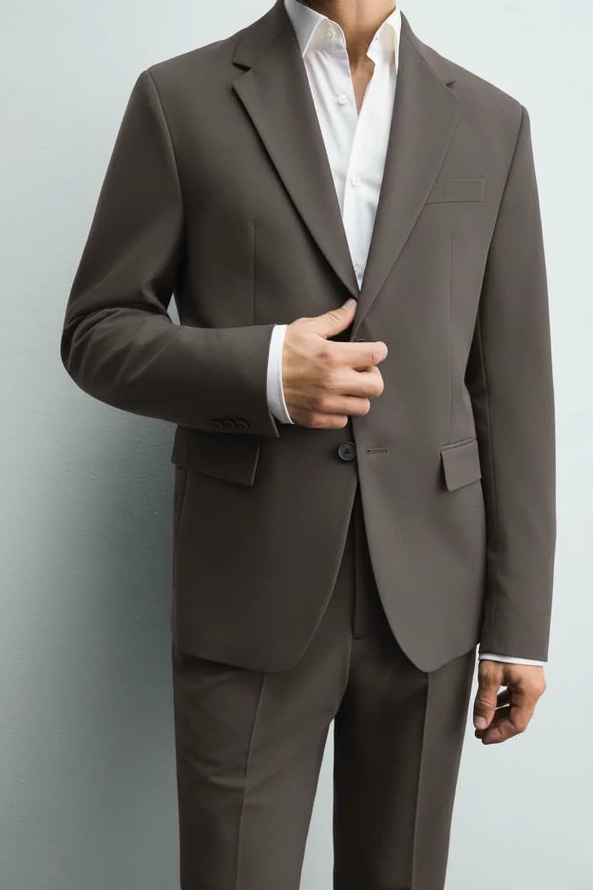 Men's Ash Grey Premium Tailored Formal Blazer Drape