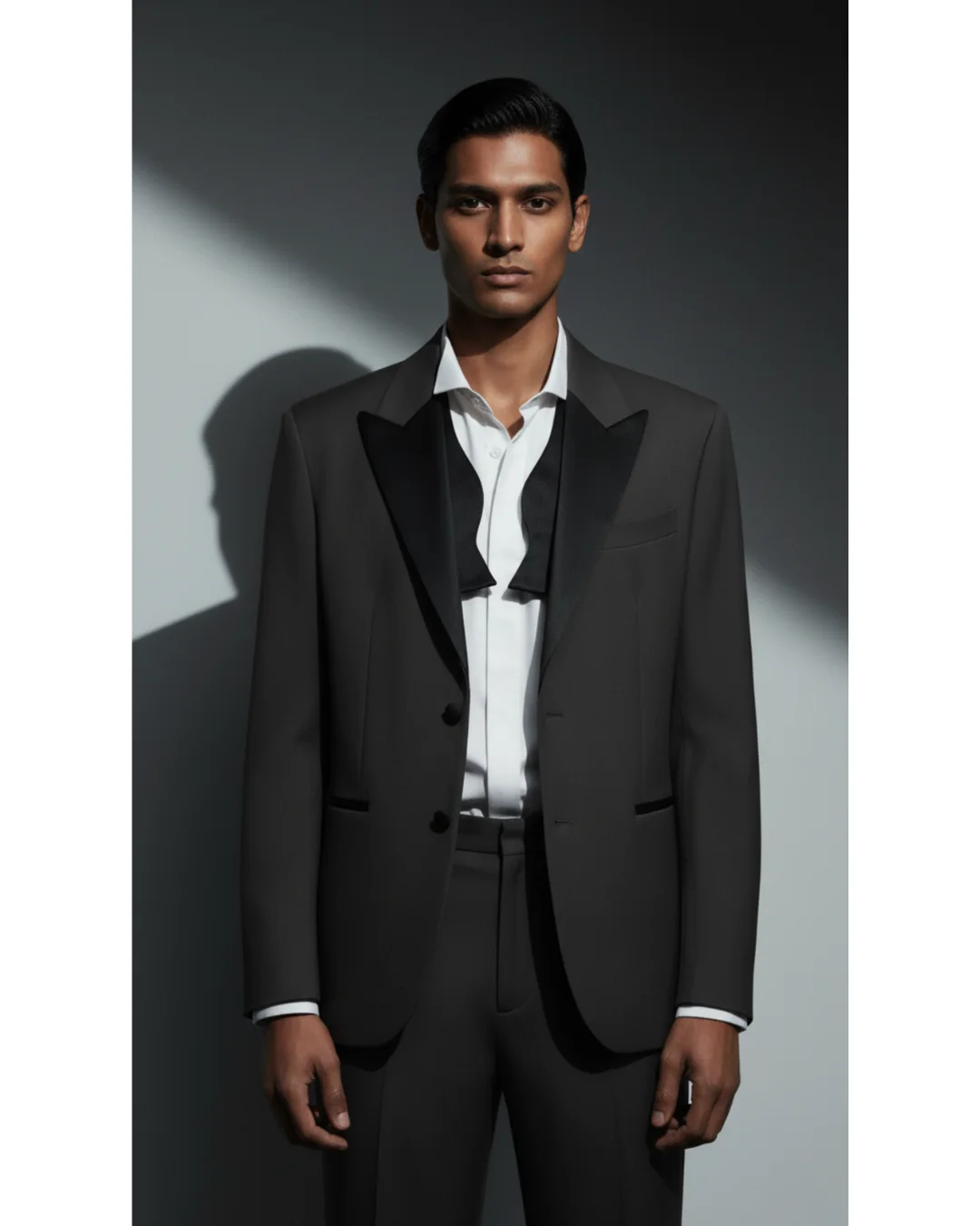 Men's Charcoal Grey Premium Tailored Suit front