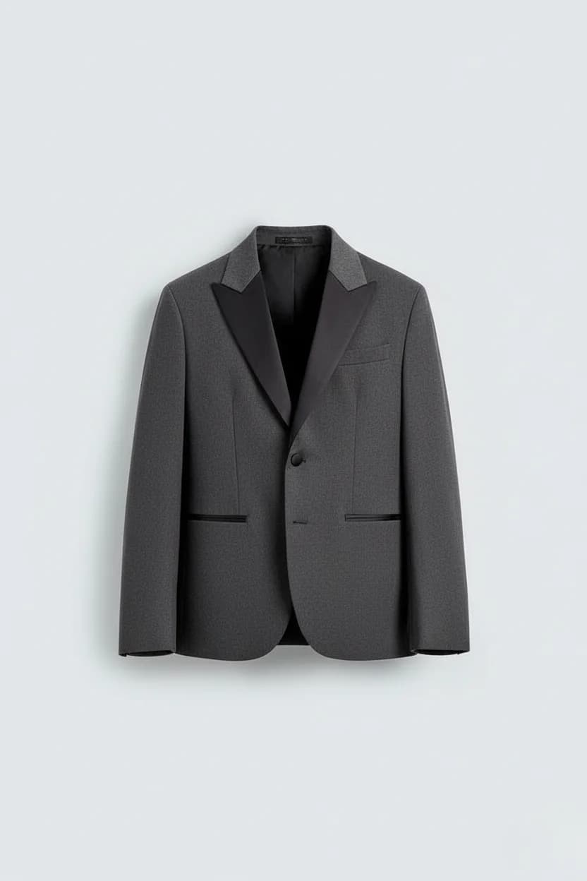 Men's Charcoal Grey Premium Tailored Suit Side