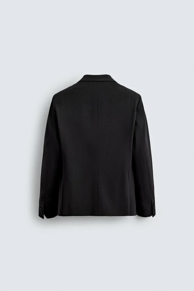Men's Classic Black Premium Tailored Suit Back