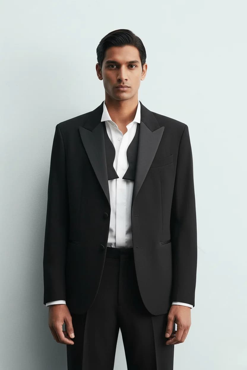 Men's Classic Black Premium Tailored Suit front