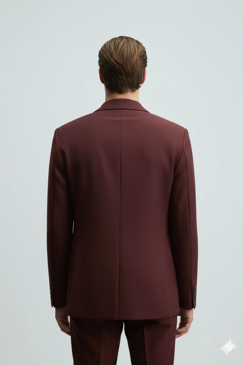 Men’s Maroon Double-Breasted Tailored Suit overview