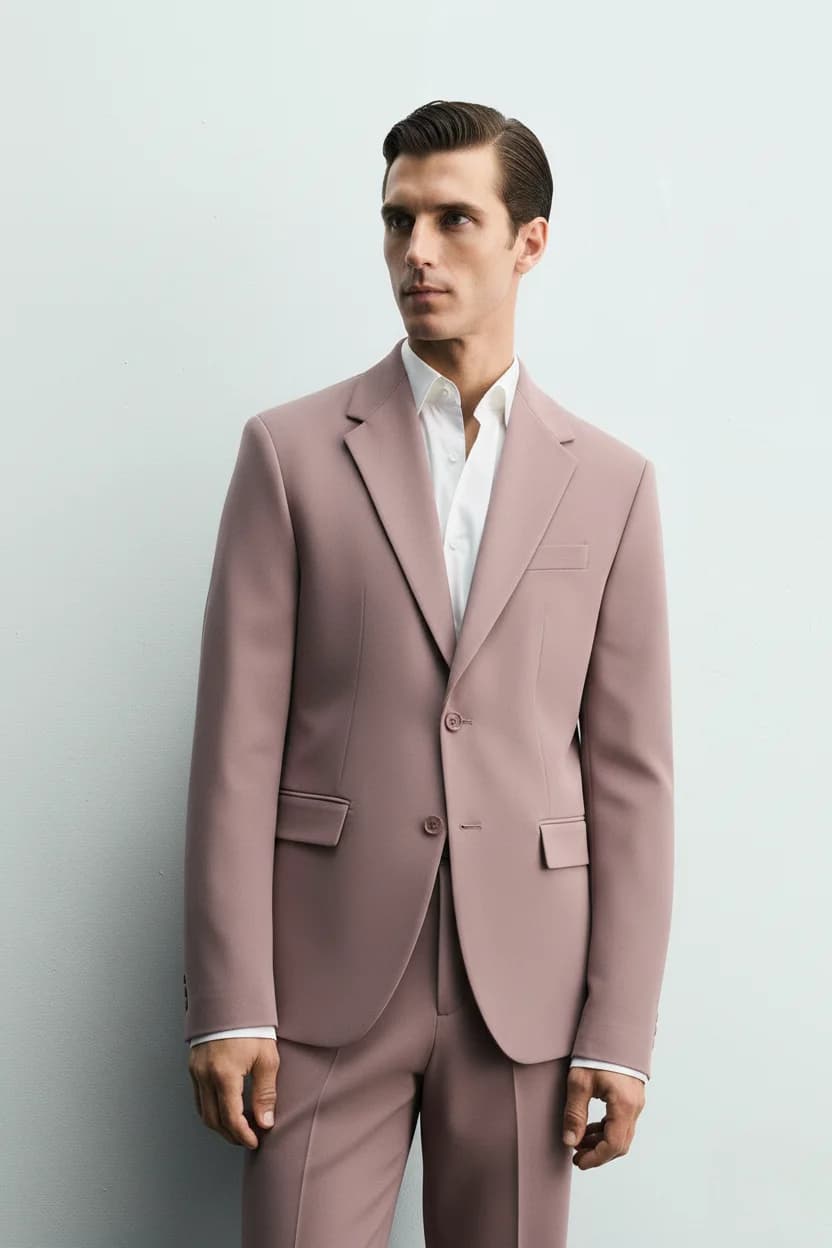 Men's Mauve Pink Premium Tailored Suit front