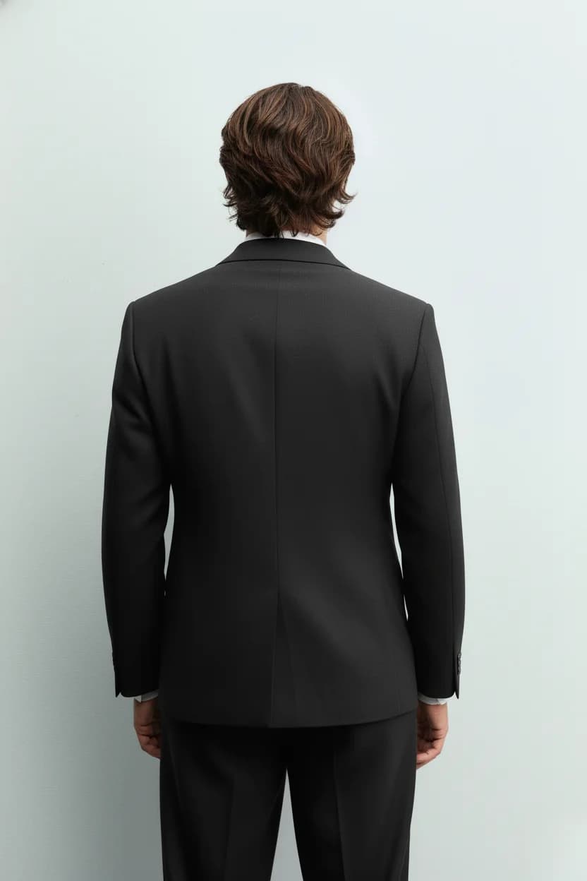 Men's Midnight Black Double-Breasted Premium Suit overview