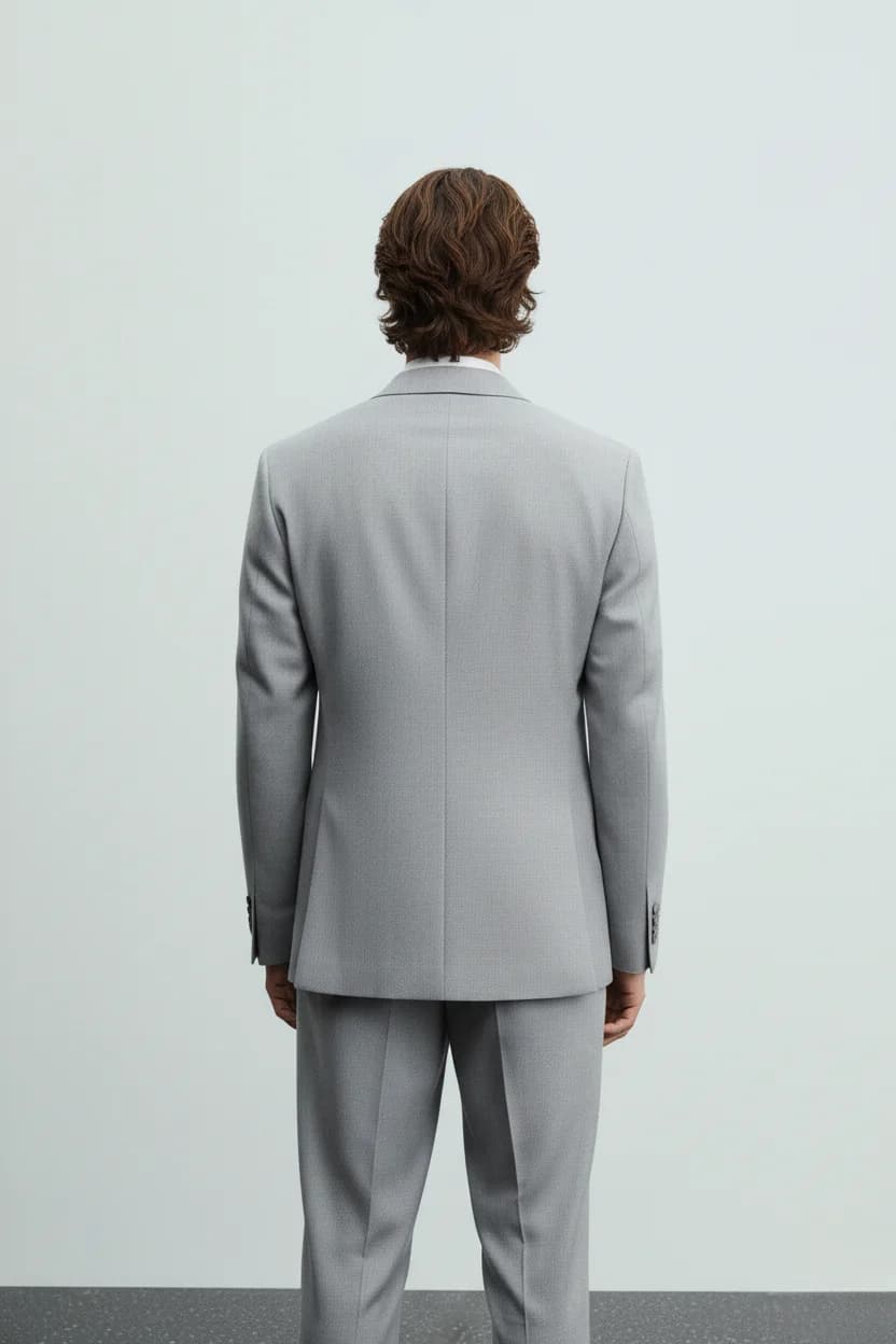 Men’s Premium Light Grey Double-Breasted Blazer overview
