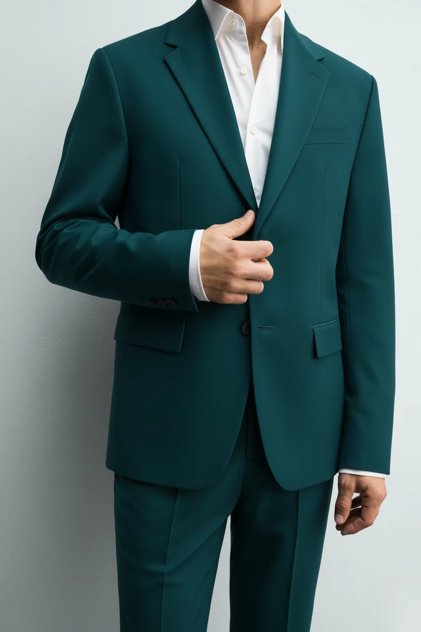 men's Teal Green Premium Tailored Suit overview