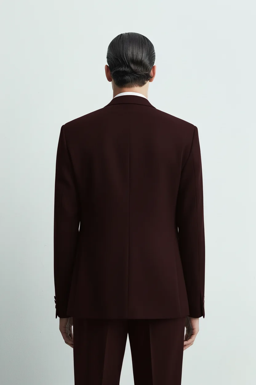 Men's Wine Red Premium Tailored Suit overview