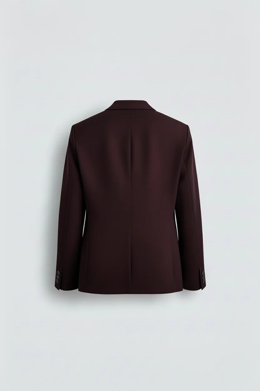 Men's Wine Red Premium Tailored Suit Back