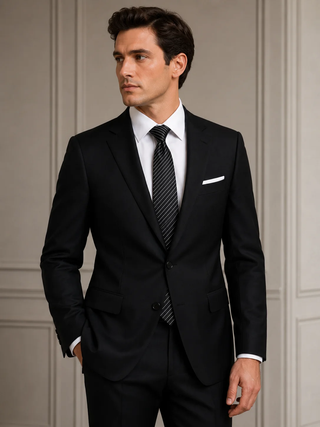 Midnight Stripe Classic Necktie front