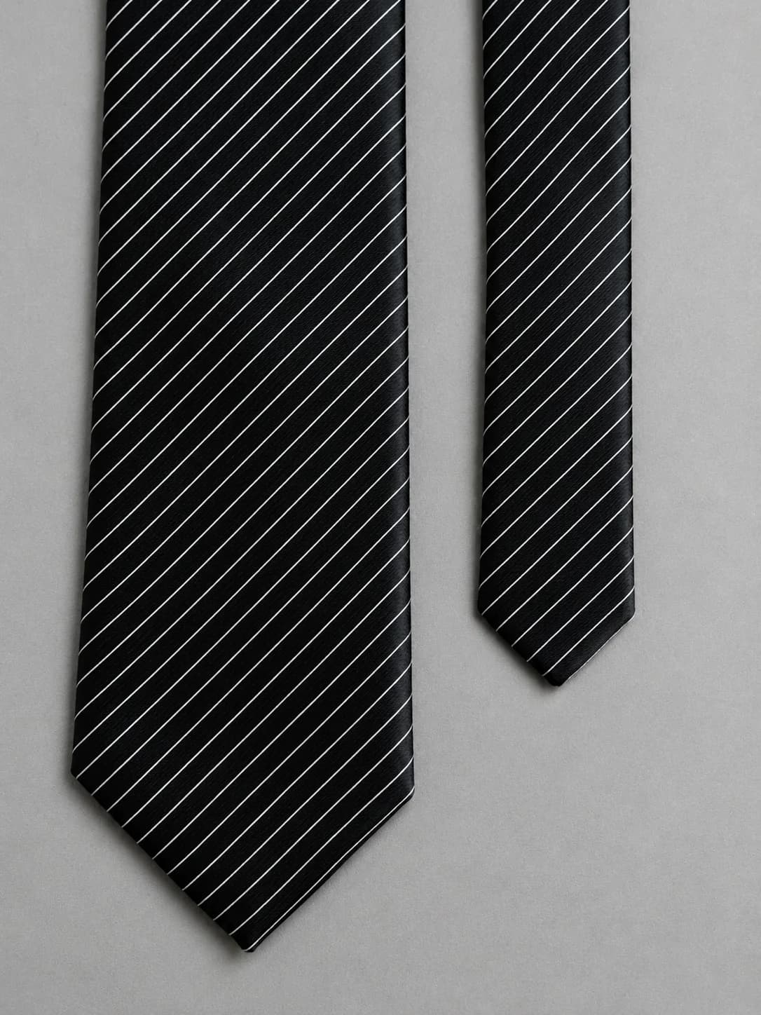 Midnight Stripe Classic Necktie Detail