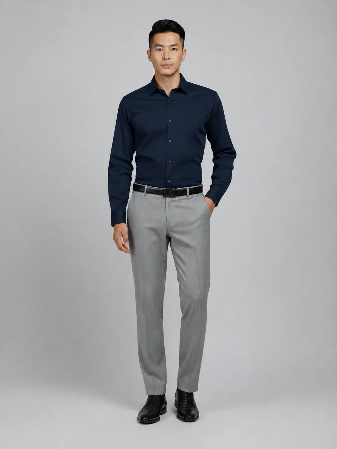 Navy Blue Premium cotton Formal Shirt front