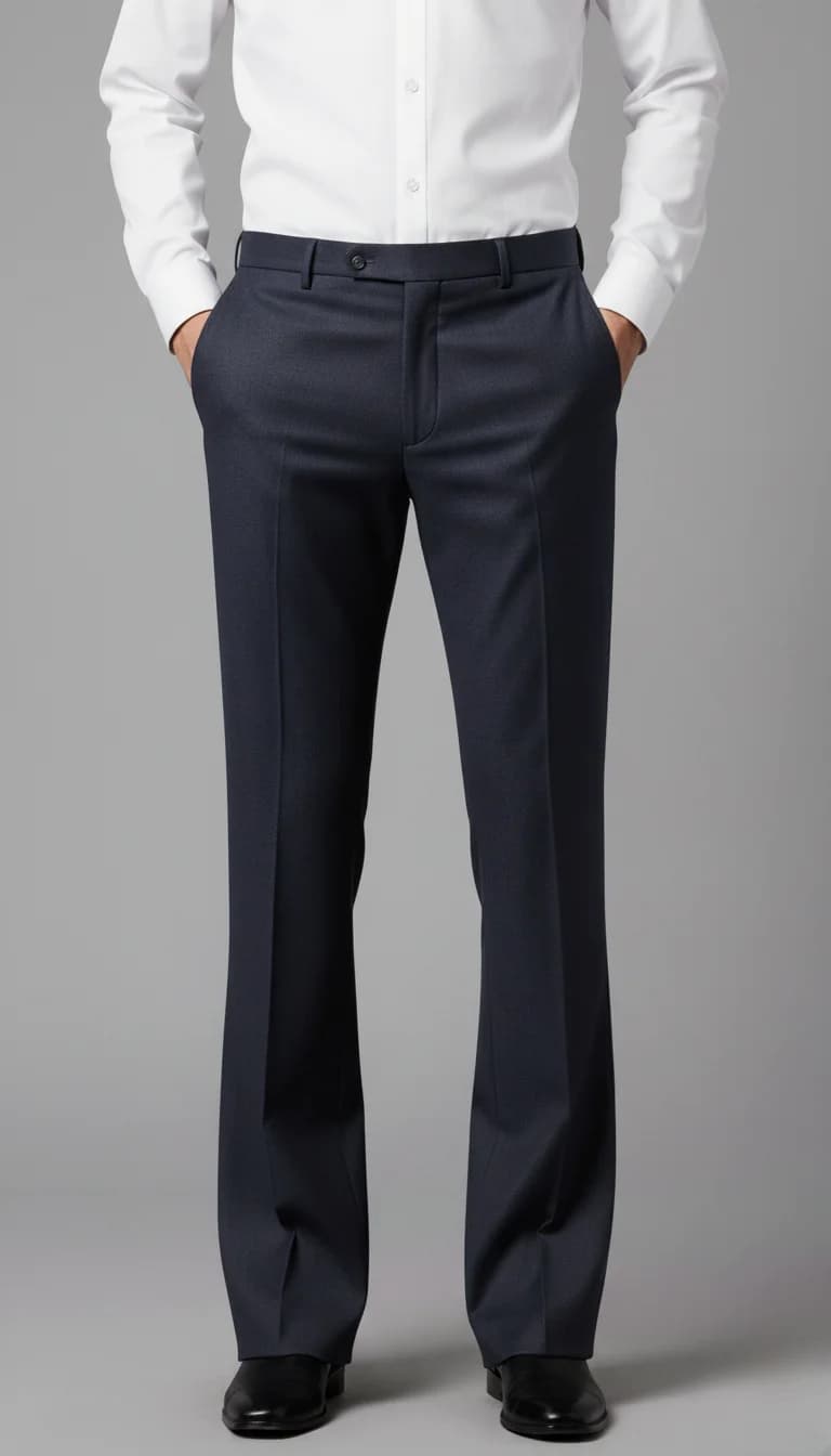 Navy Blue Bell Bottom Formal Trousers overview