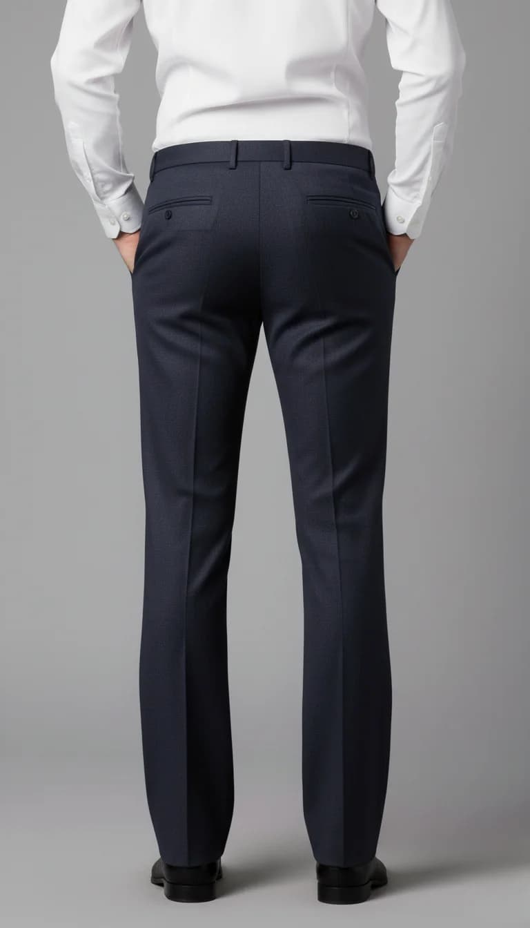 Navy Blue Bell Bottom Formal Trousers Side