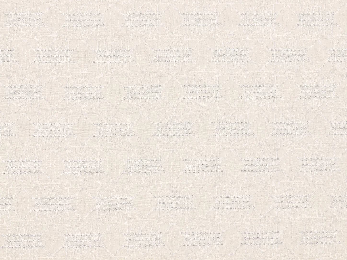 Off-White Poly Cotton Sequin Textured Fabric On the bench
