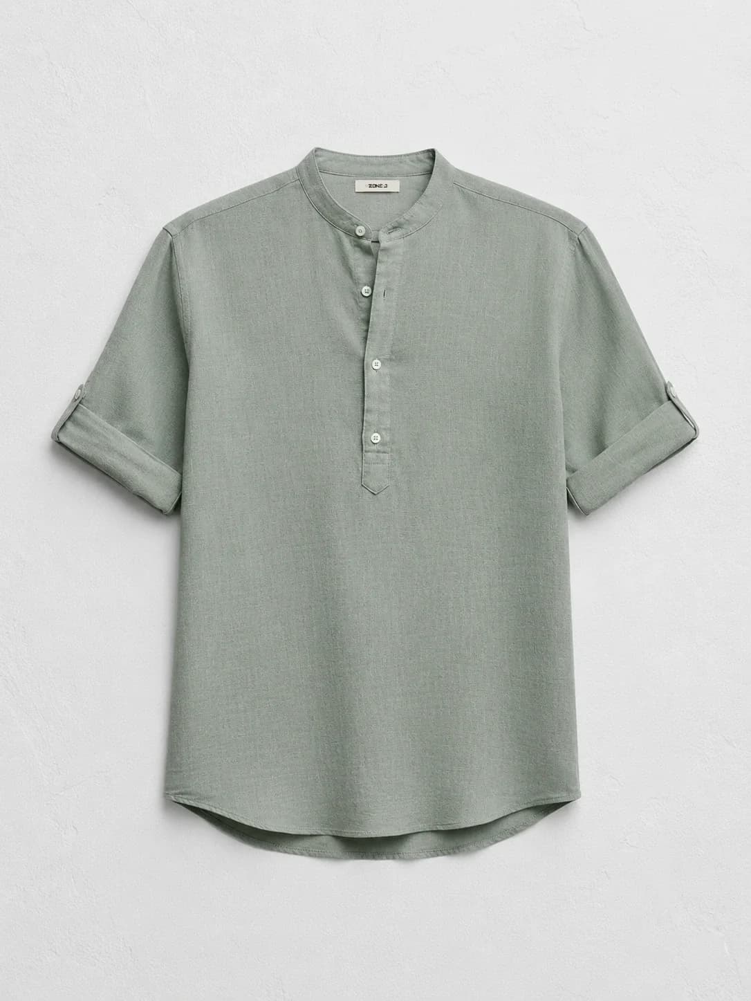 Olive Green Linen Kurta Shirt overview